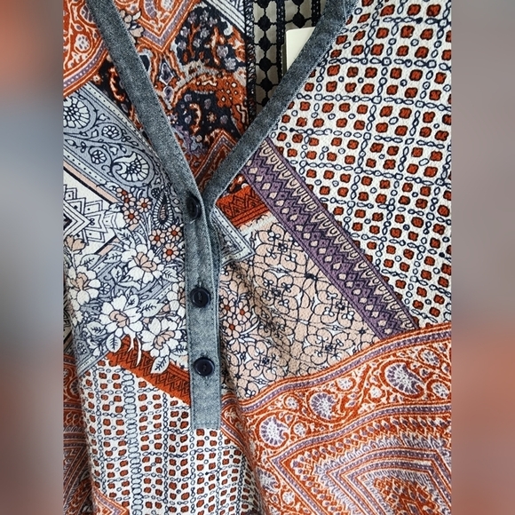 San Francisco Boho Patchwork and Lace Oversize Tunic Size Medium - Picture 2 of 8